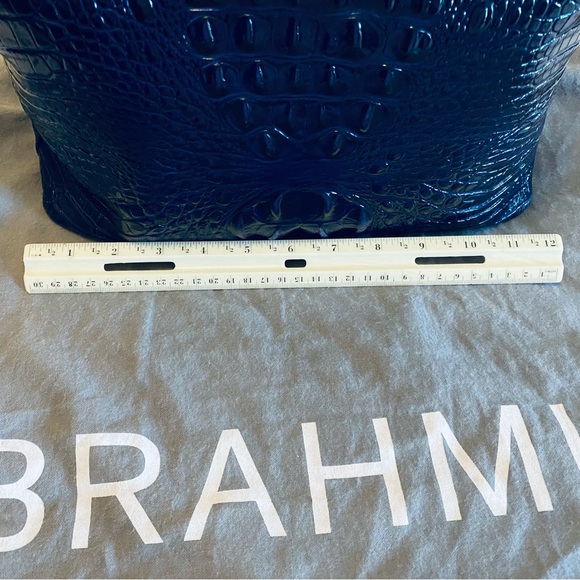 Brahmin Duxbury Crossbody Satchel. Cobalt Blue Melbourn, Croc-Embossed. - Picture 2 of 16